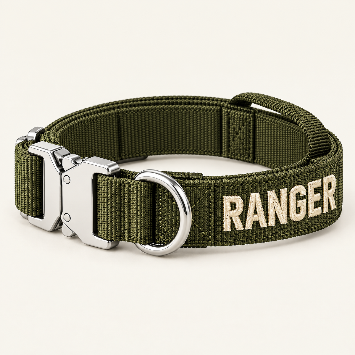 Ranger Silver 1.5-Inch Personalized Dog Collar